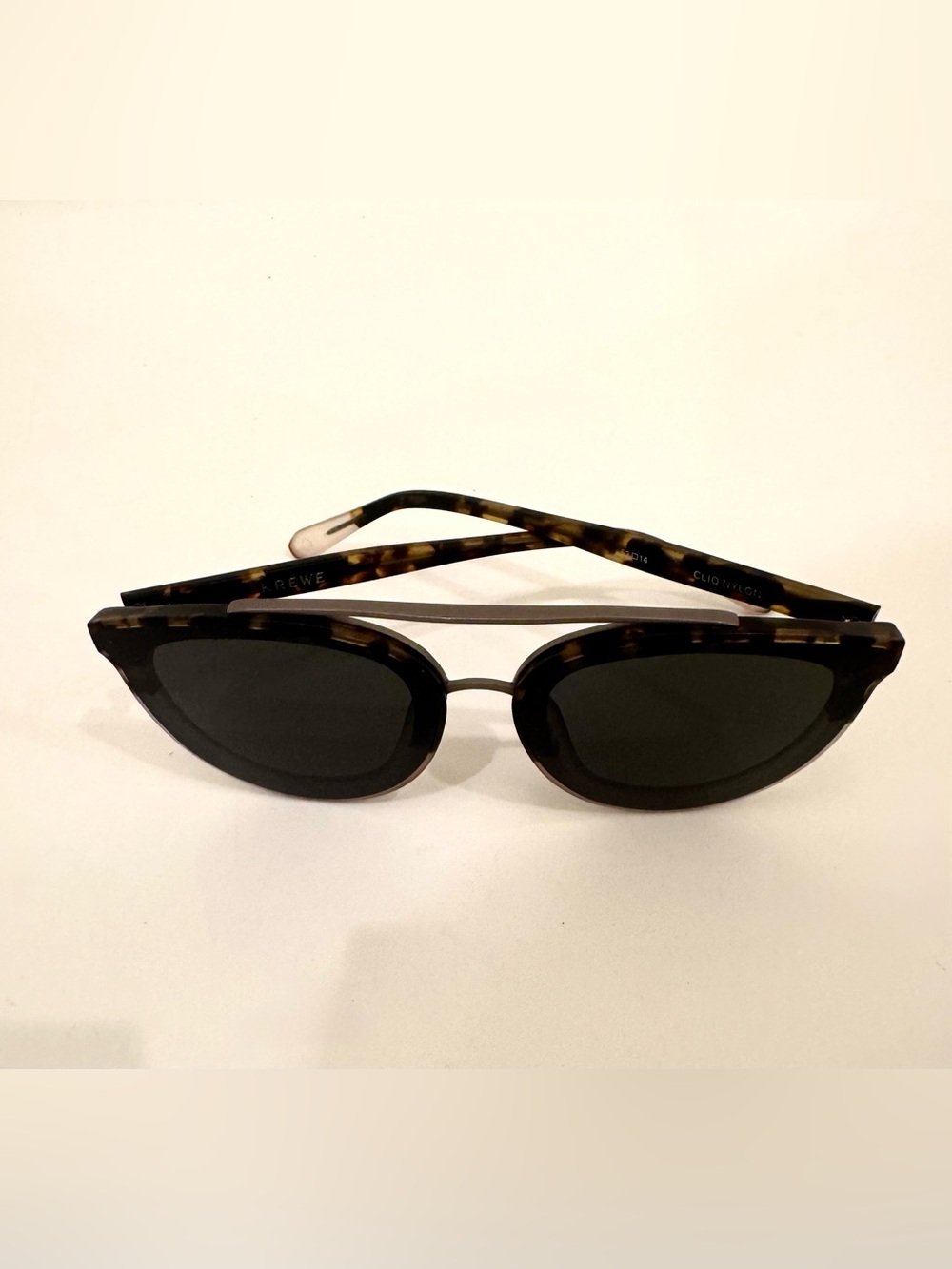 KREWE CLIO NYLON Tortoiseshell Round Sunglasses with Gold Bridge - Women
